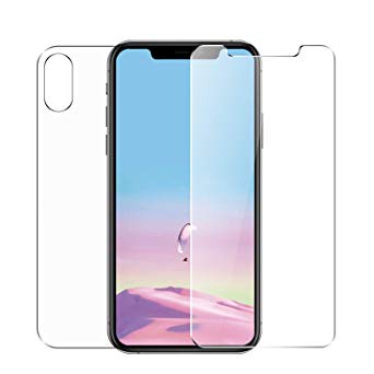 Conleke Front Back Screen Protector for iPhone Xs/iPhone X [2-Pack], Rear Tempered Glass [3D Touch] Temper Glass Film Anti-Fingerprint/Scratch for iPhoneXs/iPhoneX (Front&Back,5.8inch)