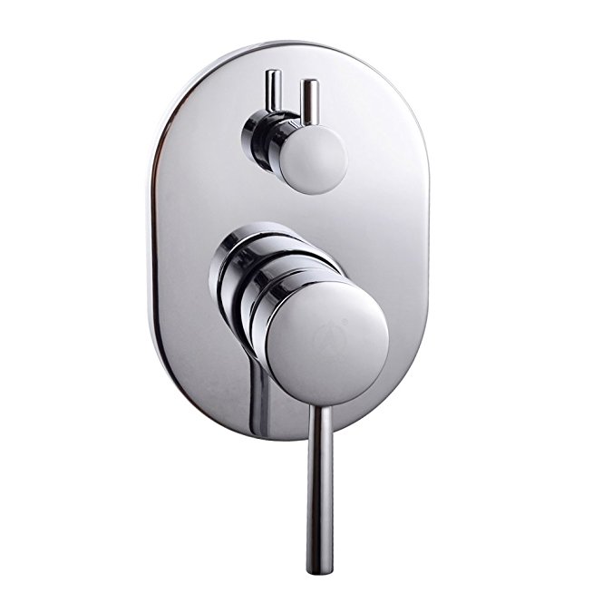 KES L6720 Bathroom Single Handle Mixing Valve Body and Trim with Two Function Diverter Oval, Polished Chrome