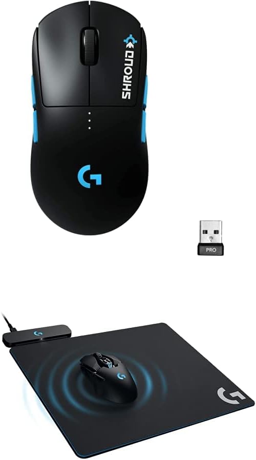 Logitech G PRO Wireless Gaming Mouse - Shroud Edition Powerplay Wireless Charging System Gaming Mouse Pad