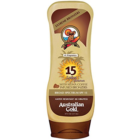 Australian Gold SPF 15 Lotion Sunscreen with Kona Bronzers, 8 Fl Oz