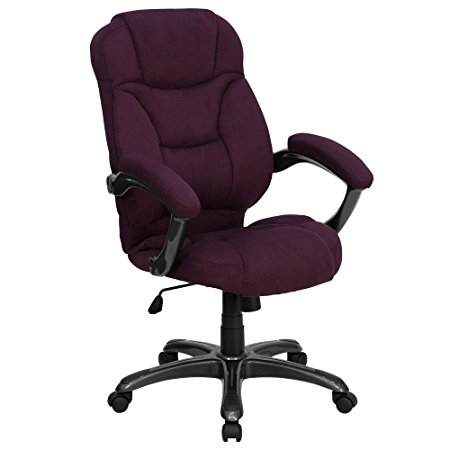 Flash Furniture GO-725-GRPE-GG High Back Grape Microfiber Upholstered Contemporary Office Chair