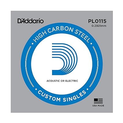 D'Addario PL0115 Plain Steel Guitar Single String.0115