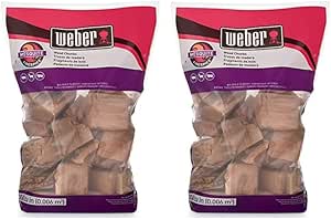 Weber Mesquite Wood Chunks, for Grilling and Smoking, 4 lb. (Pack of 2)