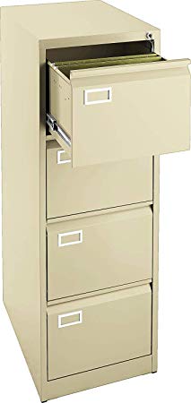 New 4 Drawer Locking Metal Filing Cabinet, Fits Letter & Legal Files, Great for Office (Beige) - UNASSEMBLED