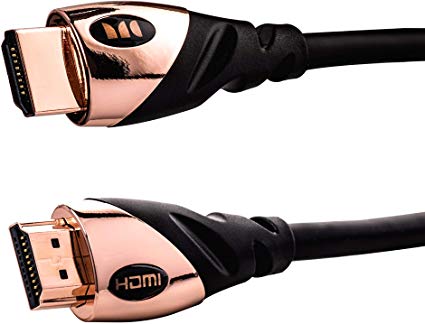Monster HDMI Cable 4k Ultra HD 12ft with Ethernet - 60/120 Hz Refresh Speed - 21Gbps High Definition 1080p Video - Corrosion-Resistant 24k Gold Contacts