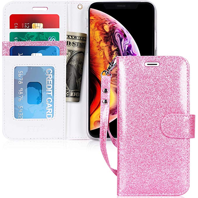 FYY Luxury PU Leather Wallet Case for Apple iPhone Xs Max (6.5") 2018, [Kickstand Feature] Flip Folio Case Cover with [Card Slots] and [Note Pockets] for Apple iPhone Xs Max (6.5") 2018 Pink
