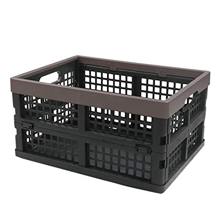 Nicesh Plastic Collapsible Storage Bin/Basket, Set of 2, 15 Quart