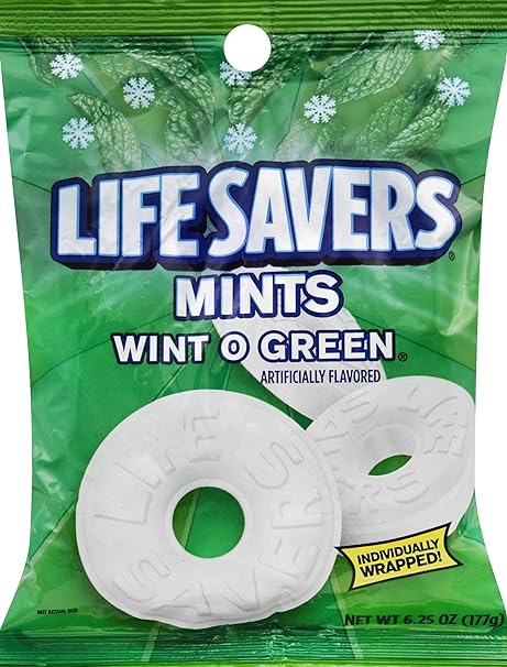 LifeSavers Wint O Green Mints Candy Bag, 6.25 Ounce