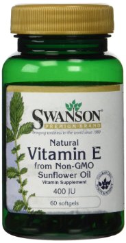Swanson Natural Vitamin E from Non-Gmo Sunflower Oil 400 Iu 60 Sgels