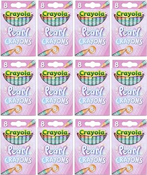 Crayola Pearl Crayons, 8 Count, 12 Packs (96 Crayons), 52-3408-12PK