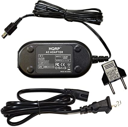 HQRP Replacement AC Adapter/Charger for JVC GZ-MG365 / GZMG365, GZ-MG360 / GZMG360 Everio Camcorder with USA Cord & Euro Plug Adapter