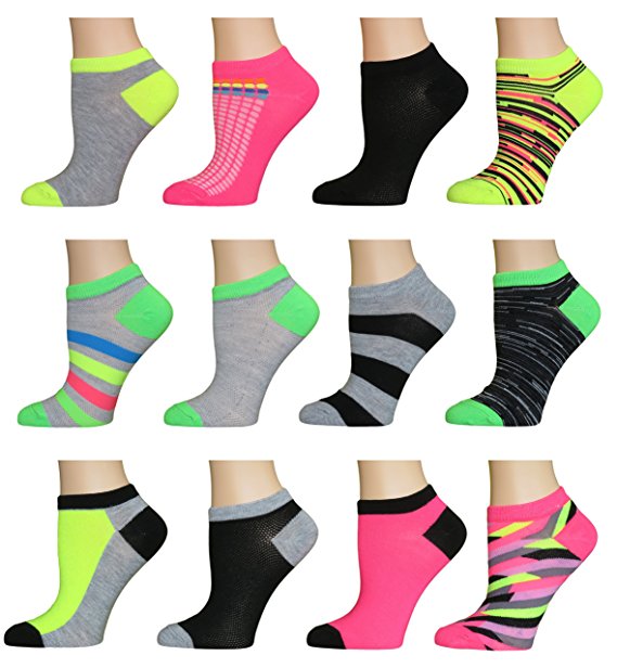 AirStep Women's No Show Athletic Socks - 12 Pack