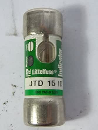 LITTELFUSE JTD-15-ID Current LIMITING, 600 VAC, TIME DELAY Type, Fuse, for USE W/All General Purpose CIRUCITS, 300 VDC, W/Trip Indication, W/O Alarm Contact, Dual Element Design, 15 AMP