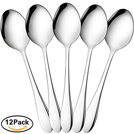 Hippih Dinner Spoon Flatware Set 12 Piece Anti-Scald Metal Cutlery Set