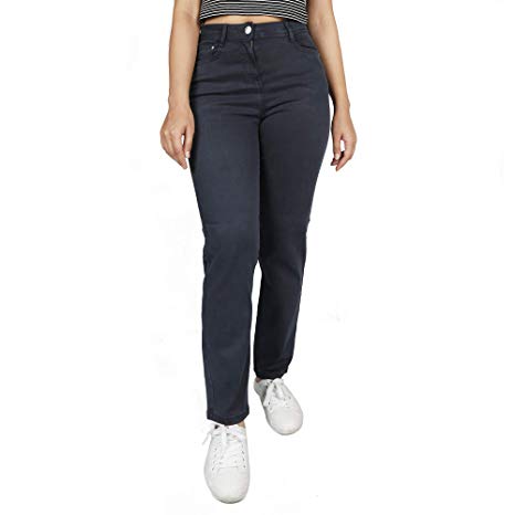 Timbre Women Crop Length Mid Rise Regular Fit Soft Jeans