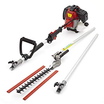 Trueshopping NEW 26CC PETROL LONG REACH POLE HEDGE TRIMMER CUTTER GARDEN BRANCH CUTTER TOOL WITH AIR-COOLED VERTICAL CYLINDER AND AUTOMATIC TRANSMISSION 0.9KW 1.2HP