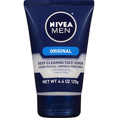 NIVEA Men Original Deep Cleaning Face Scrub 4.4 Ounce (Pack of 3)