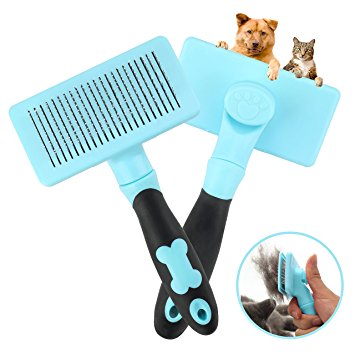Dogs & Cats Dematting Rake Comb Rabbits Slicker Grooming Brush Pet Shedding Tool Safe For Medium and Longhaird Pets Gently Removes Undercoat Mats and Tangles