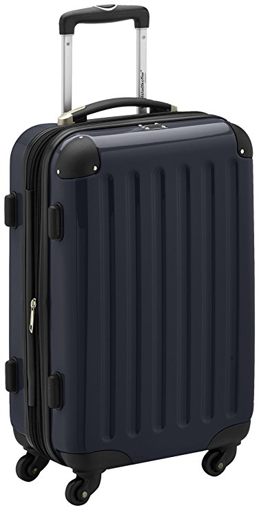 HAUPTSTADTKOFFER - Alex - Carry on luggage On-Board Suitcase Bag Hardside Spinner Trolley 4 Wheel Expandable, 55cm, TSA, black