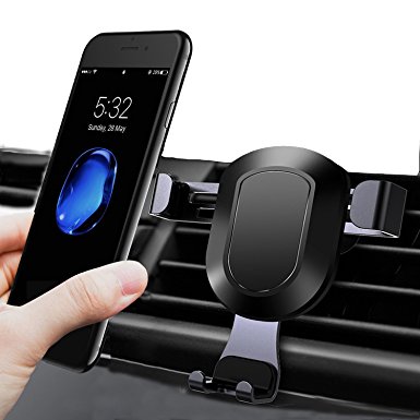 CROANIA Universal Smartphones Car Air Vent Mount Holder Cradle Compatible with iPhone 7 7 Plus SE 6s 6 Plus 6 5s 5 4s 4 Samsung Galaxy S6 S5 S4 LG Nexus Sony Nokia and More (Black)