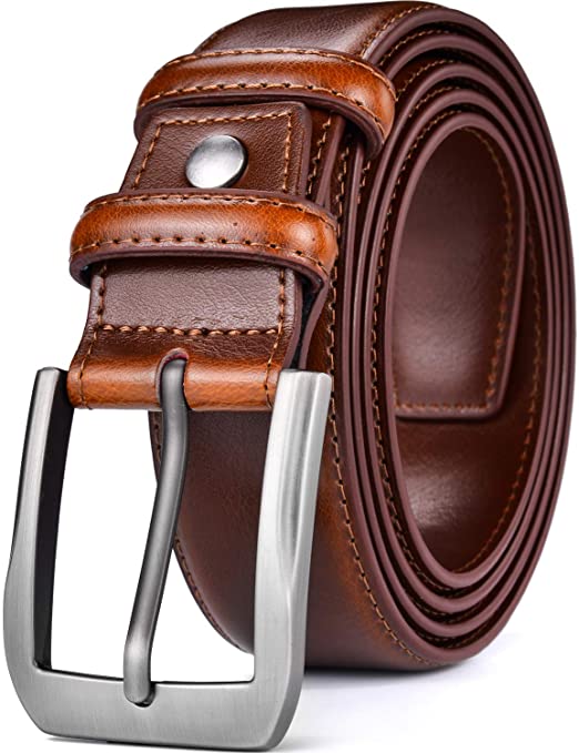 Beltox Fine Men’s Casual Leather Jeans Belts 1 1/2” Wide 4MM Thick Alloy Prong Buckle Work Dress Belt for Men