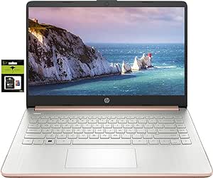 HP 14" Laptop Ultral Light for Students and Business, Quad-Core Intel Celeron Processor, 16GB RAM, 256GB Storage (128GB eMMC   128GB Ghost Manta SD Card), HDMI, WiFi, USB-A&C, Win 11