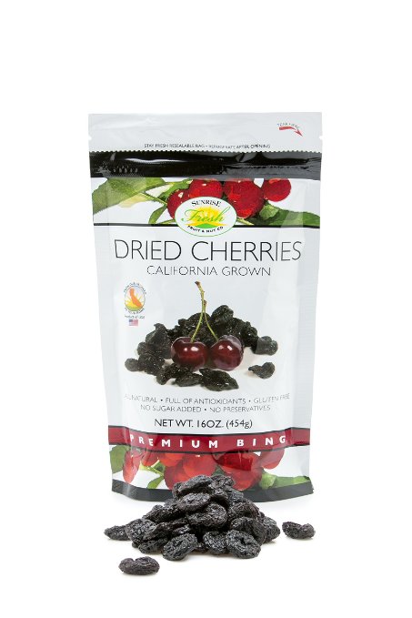 Sunrise Fresh Dried Fruit Company Dried Dark Sweet Cherries, 16 oz. Bag