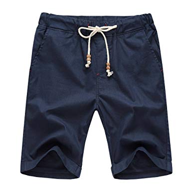 Aiyino Men's Linen Casual Classic Fit Short Summer Beach Shorts
