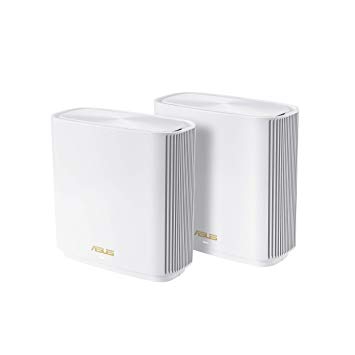 ASUS ZenWiFi AX Whole-Home Tri-Band Mesh WiFi 6 System (XT8) - 2 Pack, Coverage up to 5,500 sq.ft or 6 Rooms, 6.6Gbps, WiFi, 3 SSIDs, Life-time Free Network Security and Parental Controls, 2.5G Port