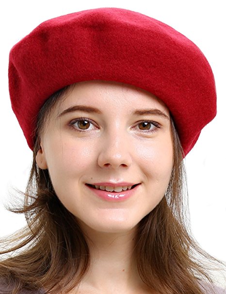 HH HOFNEN Children's and Women's 100% Wool French Beret Hat (2 Sizes)