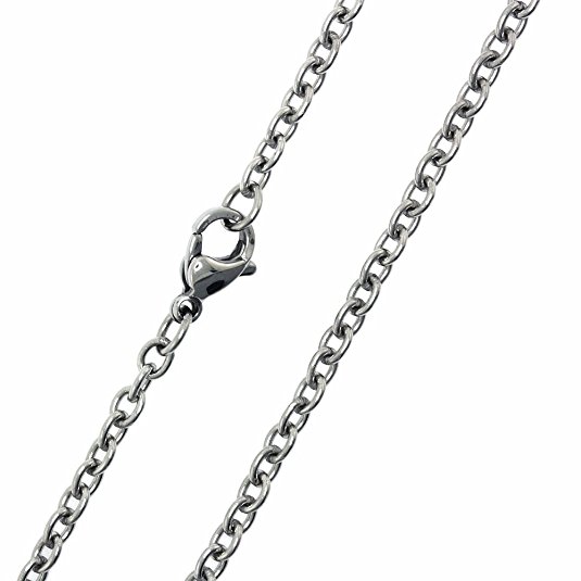Stainless Steel Cable Chain Necklace 3.1MM (18" - 36" Available)