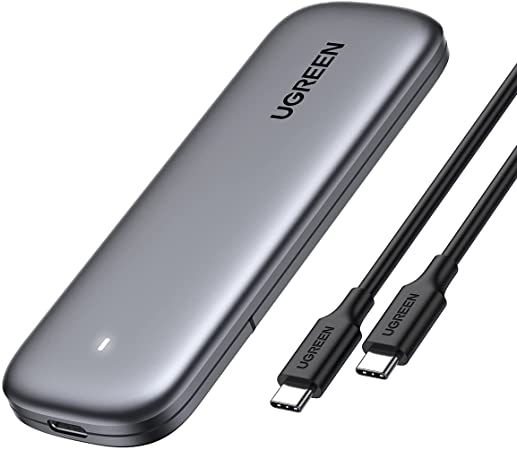 UGREEN SSD M.2 NVMe Gehäuse USB 3.1 Gen 2 auf PCIe 3.0 bis zu 10Gbps NVMe USB Adapter PCIe M2 Gehäuse kompatibel mit Größe 2230, 2242, 2260, 2280 NVMe zu USB unterstützt UASP, werkzeugfreie Montage