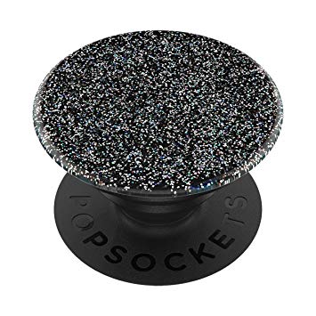 PopSockets PopGrip - Expanding Stand and Grip with Swappable Top - Glitter Black