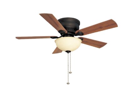 Litex CSU44HRB5C1 Crosley Collection 44-Inch Ceiling Fan with Five Reversible TeakWalnut Blades and Single Light Kit with Amber Glass