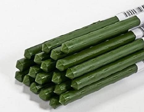 Panacea 89798 8 ft / 96" HD Green Coated Metal Plant Sturdy Stakes - Quantity 12