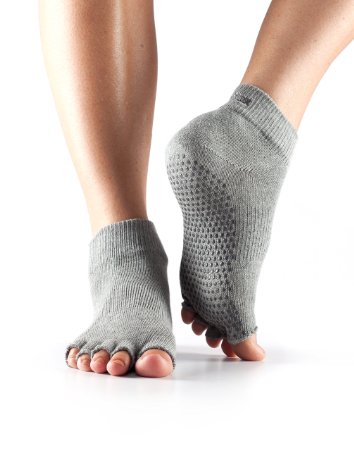 ToeSox Women's Grip Half Toe Ankle Socks