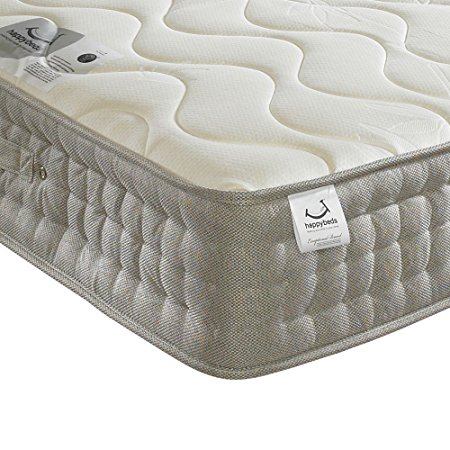 Memory Foam 1500 Pocket Sprung, Happy Beds Bamboo Medium Tension Mattress with Reflex Foam - 3ft Single (90 x 190 cm)