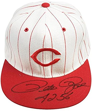 Pete Rose Cincinnati Reds Autographed Baseball Hat with "4256" Inscription - Fanatics Authentic Certified