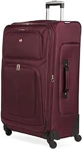 SwissGear Sion Softside Expandable Luggage, Merlot, Checked-Large 29-Inch