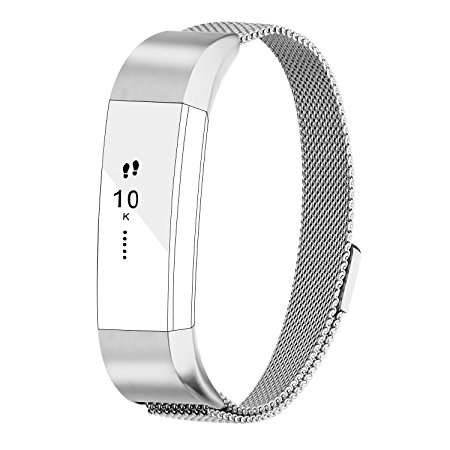 For Fitbit Alta Strap Alta HR Band , Milanese Loop Stainless Steel Bracelet Smart Watch Strap with Magnet Lock for Fitbit Alta/Fitbit Alta HR Wristbands Large Small