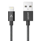 Anker 6ft Nylon Braided USB Cable with Lightning Connector Apple MFi Certified for iPhone 6s Plus  6 Plus  iPad Pro Air 2 and More Space Gray