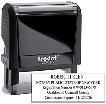 Notary Stamp Seal Ink Personalized Self Inking Stamp Custom Stamp Rubber Stamp Trodat 4913 Self Ink Notary Stamp for New York