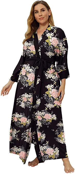 Super Shopping-zone Women's Plus Size Long Robes Kimonos Plus Size Maternity Robes Delivery Robes Sleepwear