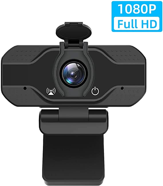 PC Webcam with Microphone& Cover,Firstrend Full HD 1080P USB Live Streaming Web Camera for Laptop Desktop Computer Recording Video Conference Calling Gaming with Mic 120-Degree View Angle Plug&Play