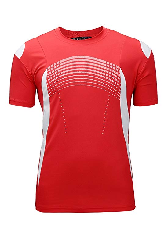 ZITY Athletic T-Shirt Sportswear Men's 100% Polyester Moisture-Wicking Training Short-Sleeve Quick Dry T-Shirt