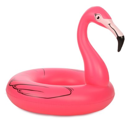 Kangaroo's Jumbo Pink Flamingo Pool Float; 4' Pool Raft, Inner Tube