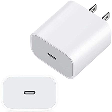 20W USB-C Type C Wall AC Adapter/Fast Charger for iPhone, Samsung, Google Pixel, LG, Motorola Moto, New Beats Flex, TCL Smartphones, Wireless Bluetooth Earbuds and Speakers