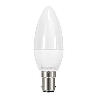 Integral LED Warm Light Non-Dimmable LED Bulb Frosted Candle Lamp (B15 Small Bayonet, 6.8 W, 2700 k, 470 lm) - White