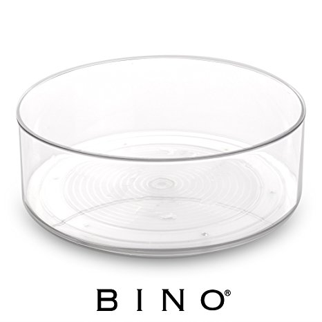 BINO Lazy Susan Turntable Spice Organizer Bin, Clear and Transparent Plastic Rotating Tray For Kitchen Pantry, Cabinet, and Countertops