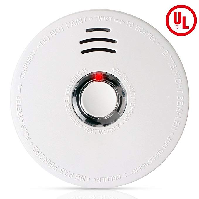 Smoke Alarm, 2018 NEW Battery Powered with Blinking Power Light Fire Alarm Detector for Home, Hotel, School